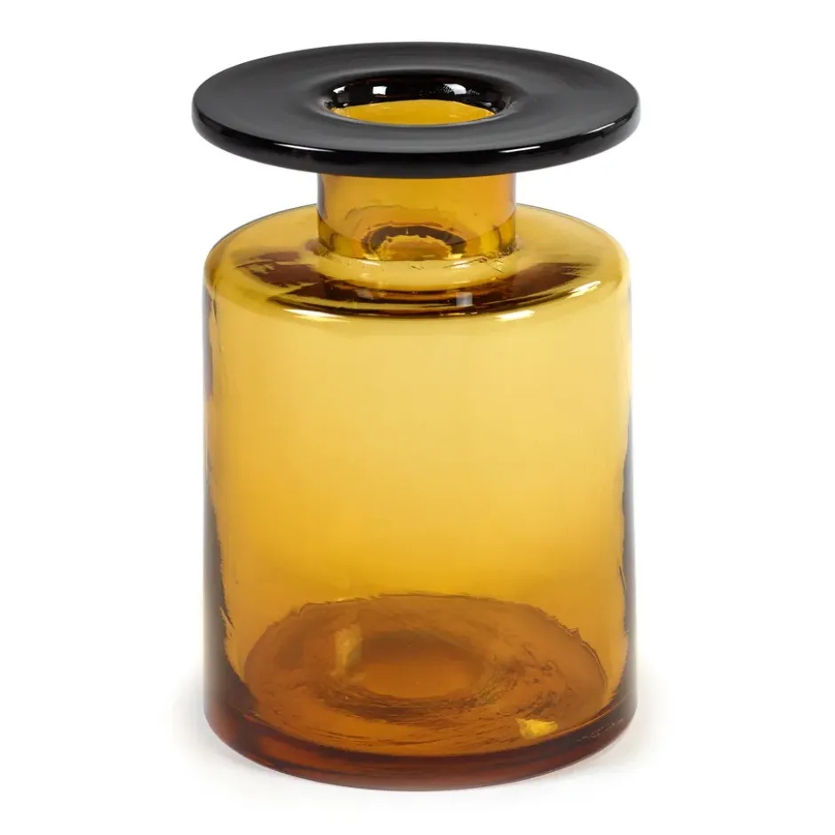 Wind & Fire -maljakko 27 cm, Amber-black
