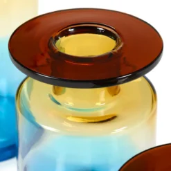 Wind & Fire -maljakko 27 cm, Blue-amber