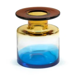 Wind & Fire -maljakko 22 cm, Blue-amber